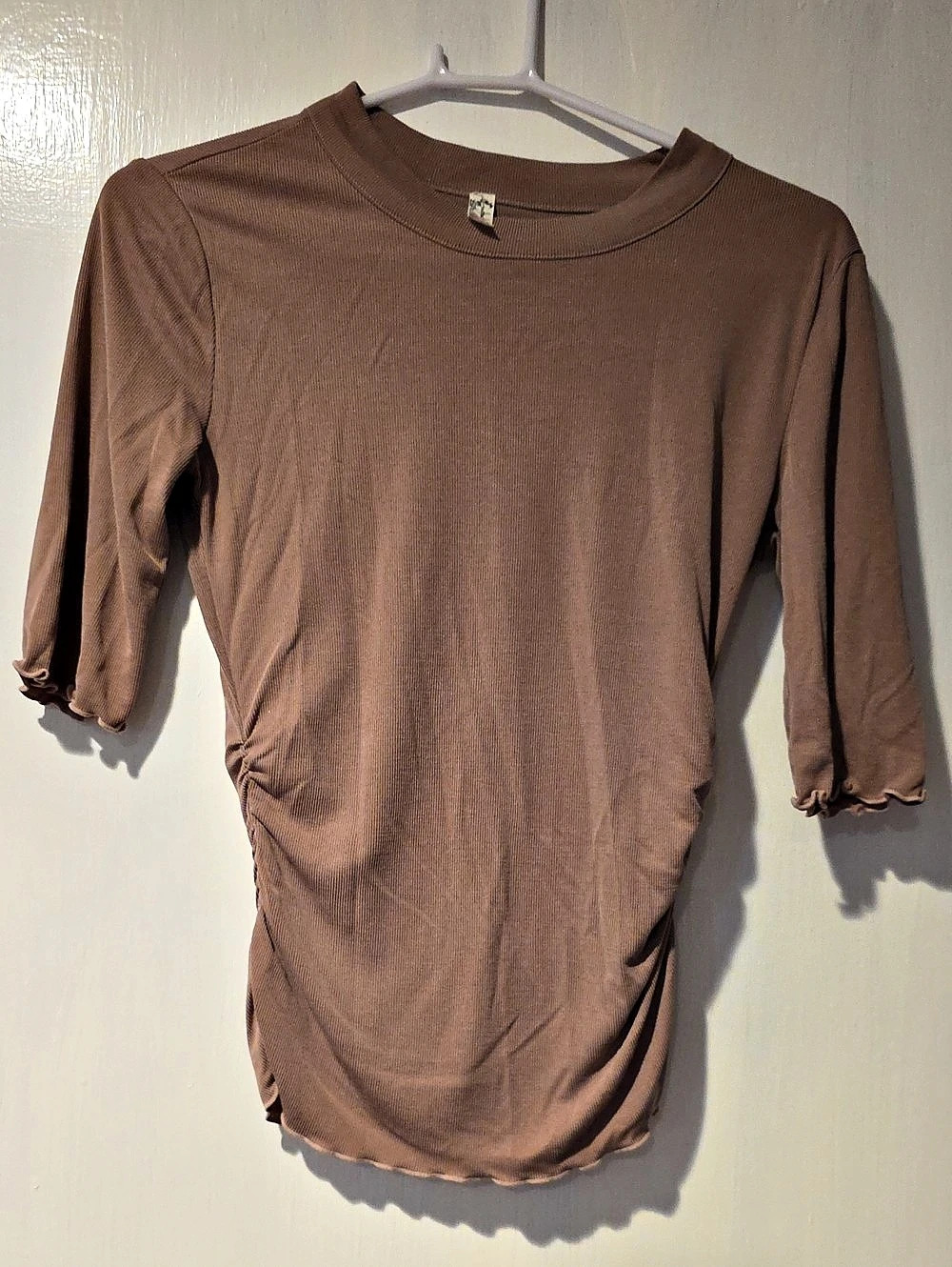Free People Talk Short Sleeve Top in Dusty Mauve
